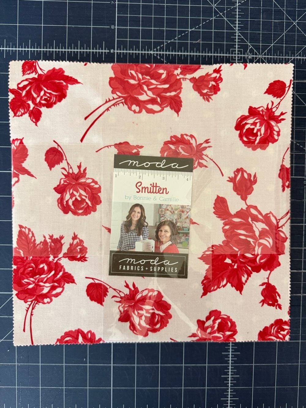 Moda Smitten Red Floral Cotton Fabric Square